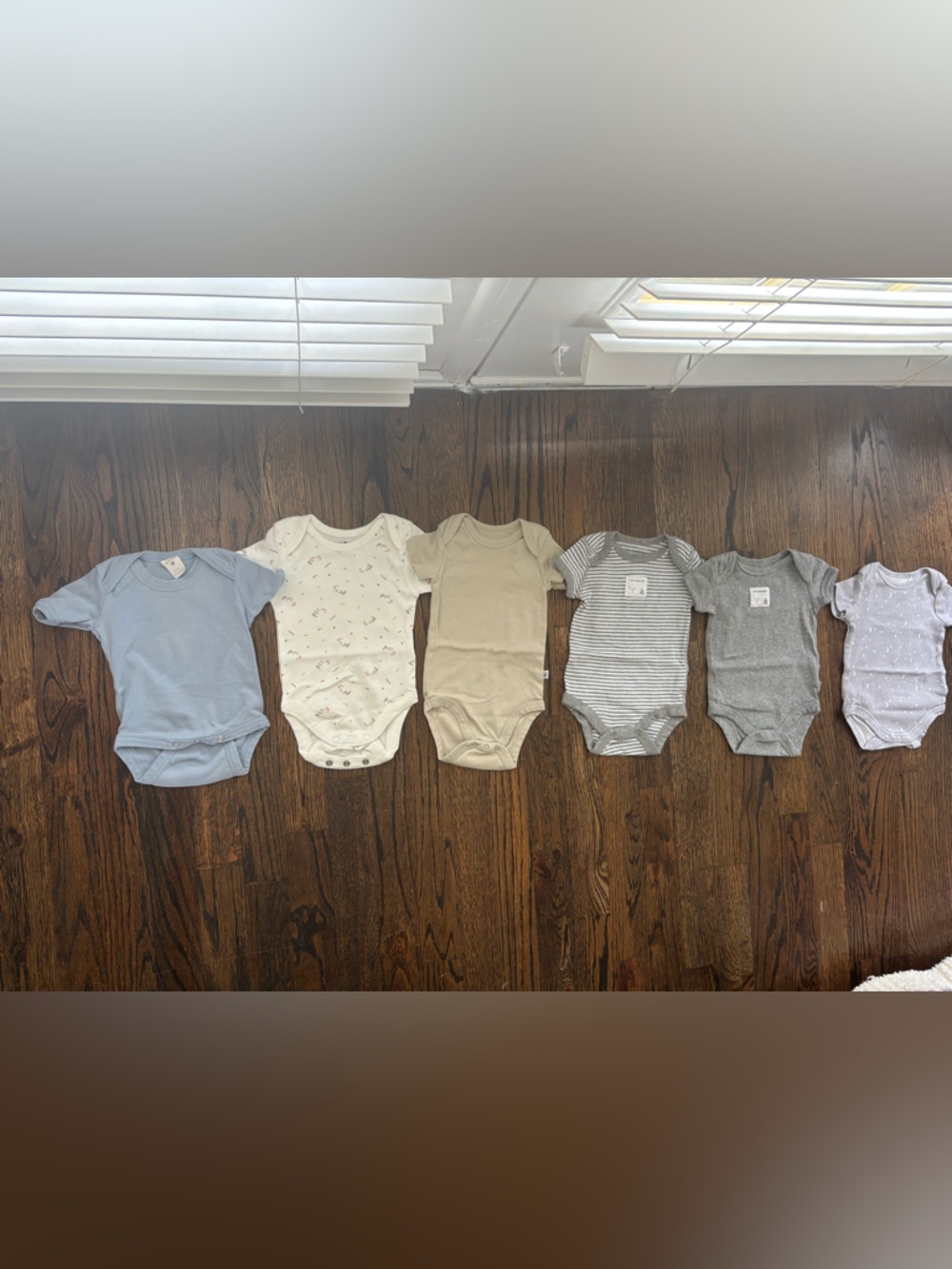 Mixed Neutral Baby One-Piece Bodysuits - 6-Pack 0-3M